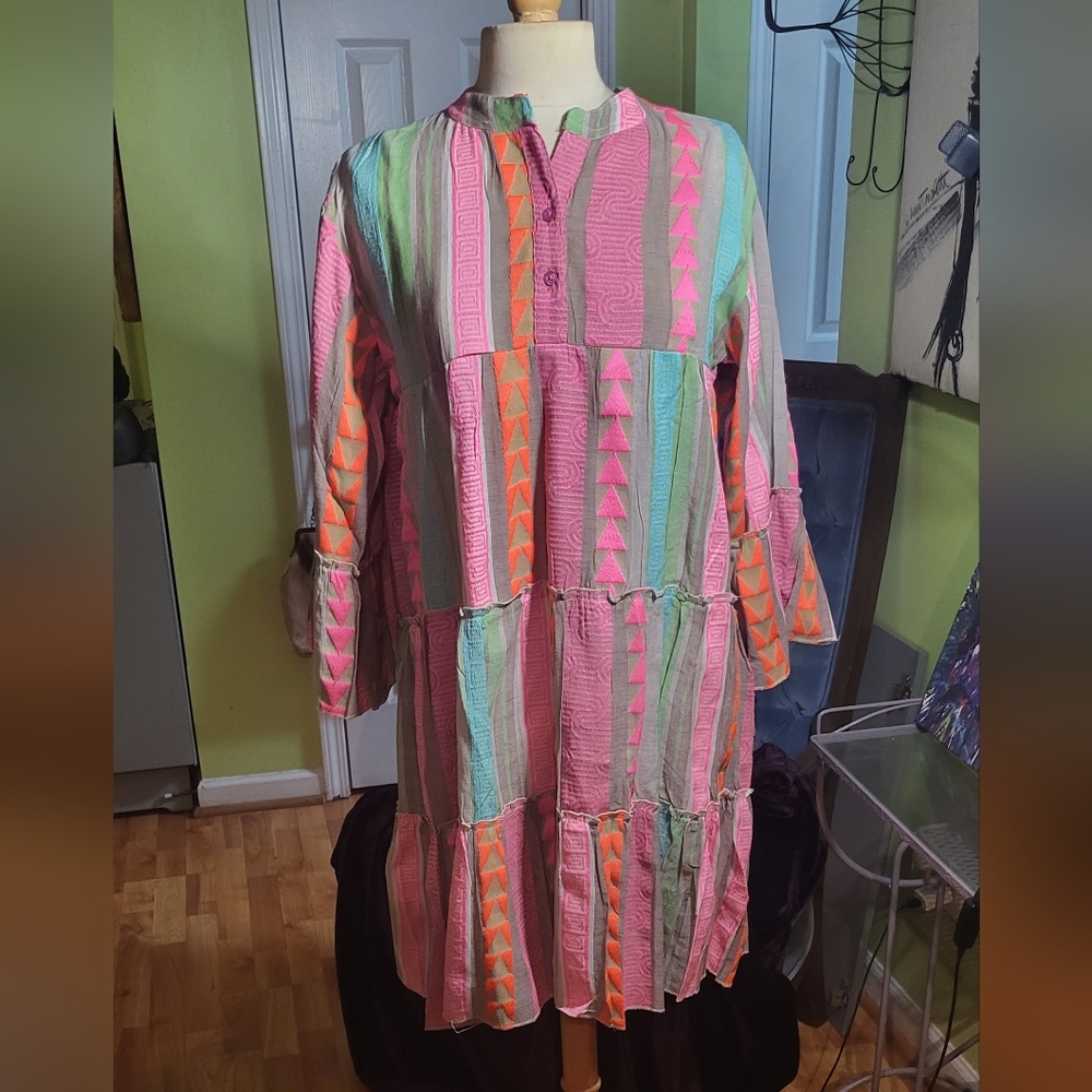 Bohemian Chic Colorful Patchwork Dress - Picture 3 of 8